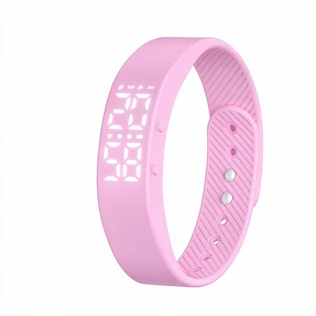 Pink LED Screen Fitness Tracker Band 3 Alarms USB Direct Charge 3D Pedometer Calorie Mileage Monitor Unisex Smart Wristband Gym