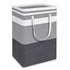 Foldable Fabric Laundry Basket Wide Black Grey Stripe 75L Large Capacity Hamper with Side Handles Home Gym