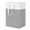 75L Quatrefoil Print Fabric Laundry Hamper Grey Lattice Tall Foldable Storage Bin for Bedroom Bathroom Clothes