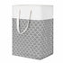 75L Quatrefoil Print Fabric Laundry Hamper Grey Lattice Tall Foldable Storage Bin for Bedroom Bathroom Clothes