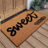 Mud Absorbing Faux Coconut Fibre Doormat 50x80cm Sweet Home Script Brown Low-Pile Entry Rug for Porch Steps Halloween