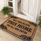 Non-Slip Brown Doormat 50x80cm Good Wishes Lettering Ornate Scroll Border Coarse Fibre Indoor Outdoor Halloween Entry