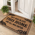 Non-Slip Brown Doormat 50x80cm Good Wishes Lettering Ornate Scroll Border Coarse Fibre Indoor Outdoor Halloween Entry