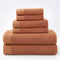Combed Cotton Towel Set for Bath, Hand and Face, Caramel