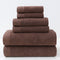 Combed Cotton Towel Set for Bath, Hand and Face, Dark Brown