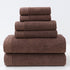 Combed Cotton Towel Set for Bath, Hand and Face, Dark Brown
