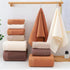 Combed Cotton Towel Set for Bath, Hand and Face, Dark Brown