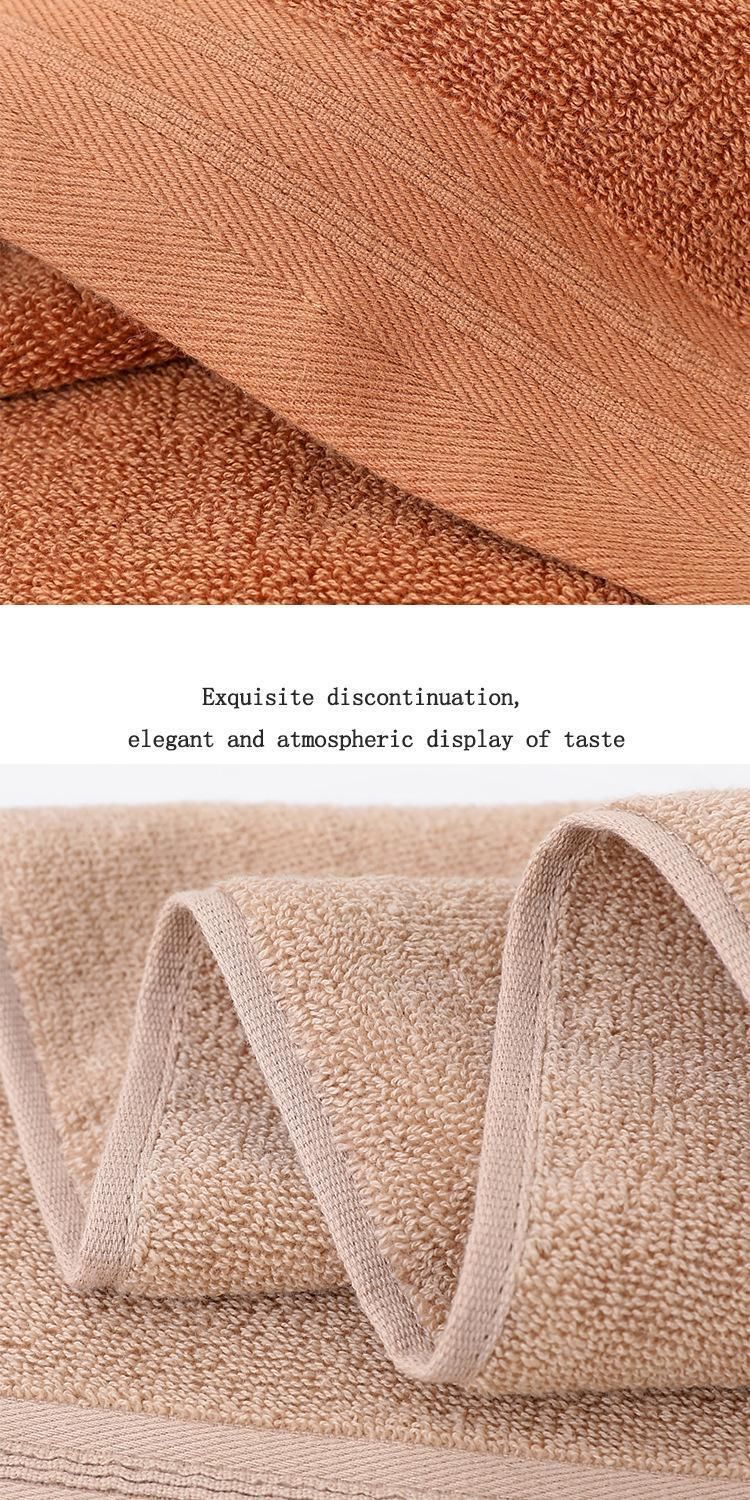 Combed Cotton Towel Set for Bath, Hand and Face, Camel