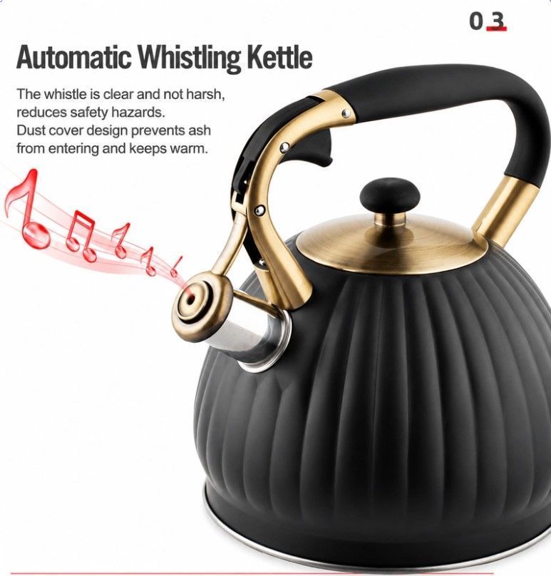 Black Pumpkin Shaped Water Kettle 3.5L