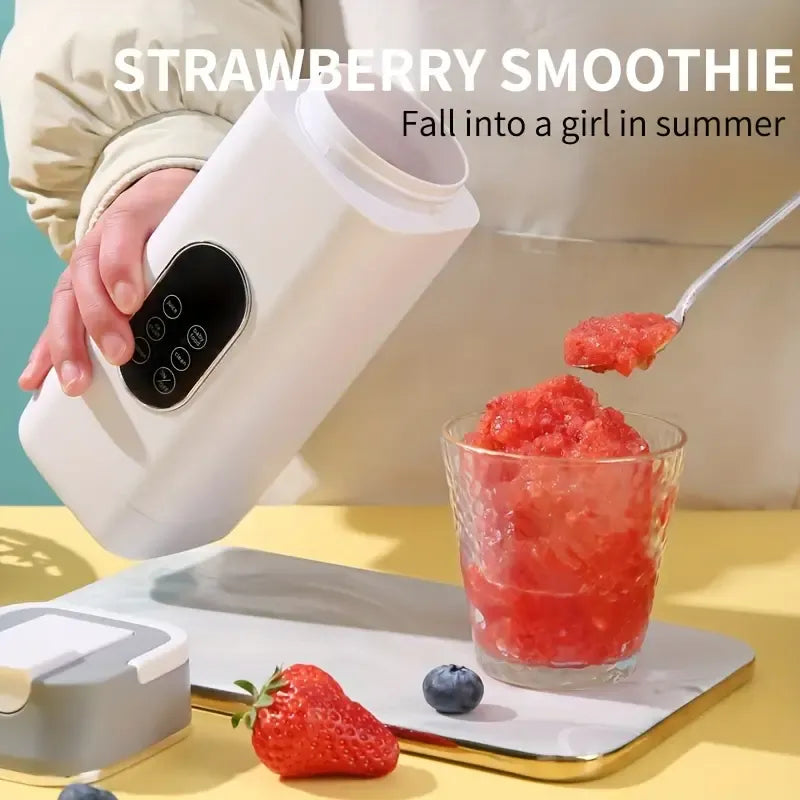 New Wireless Portable Blender Cup: 12 powerful blades for crushing ice, 4-speed settings for juices, smoothies, and baby food, Type-C fast charging with 10–12 uses per charge, self-cleaning function, compact with carry handle for drinks on the go./black