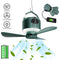 Tent Mini Ceiling Fan S50 Fan Light: 10400mAh Battery, 3-in-1 Fan/Light/Power Bank, Remote Timer, Camping Essential.*Dark green