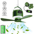 Tent Mini Ceiling Fan S50 Fan Light: 10400mAh Battery, 3-in-1 Fan/Light/Power Bank, Remote Timer, Camping Essential.*Dark green
