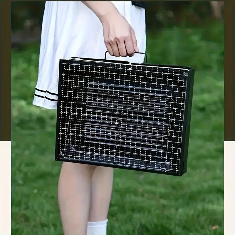 Portable Folding Grill: 4-Step Assembly, Light & Portable, Sturdy Design, Enjoy Outdoor Grilling Anytime