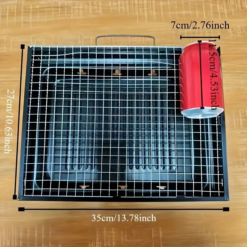 Portable Folding Grill: 4-Step Assembly, Light & Portable, Sturdy Design, Enjoy Outdoor Grilling Anytime