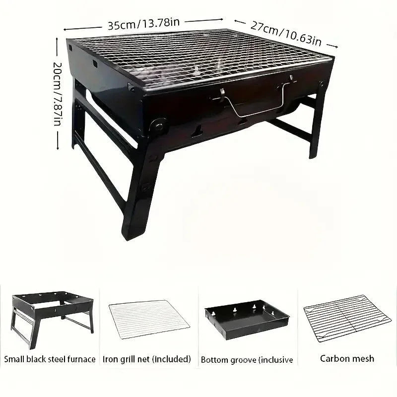 Portable Folding Barbecue Grill – Compact Lightweight Outdoor Charcoal BBQ