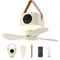3600mAh Large Capacity Camping Fan Light, 3-in-1 Silent Illumination, 4-Speed Settings, Type-C Fast Charging, Essential Gear for Outdoor Tents.*khaki