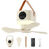 3600mAh Large Capacity Camping Fan Light, 3-in-1 Silent Illumination, 4-Speed Settings, Type-C Fast Charging, Essential Gear for Outdoor Tents.*khaki