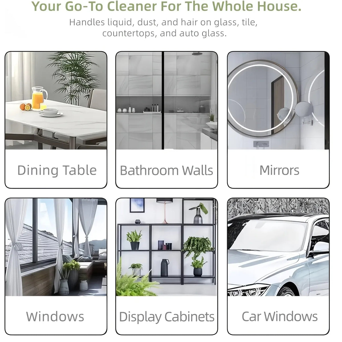 Cordless Electric Window Vacuum Cleaner: High-Powered Professional Handheld Window Cleaner, Streak-Free Cleaning for Mirrors, Shower Screens & Tiles, Anti-Drip Squeegee Vacuum Tool