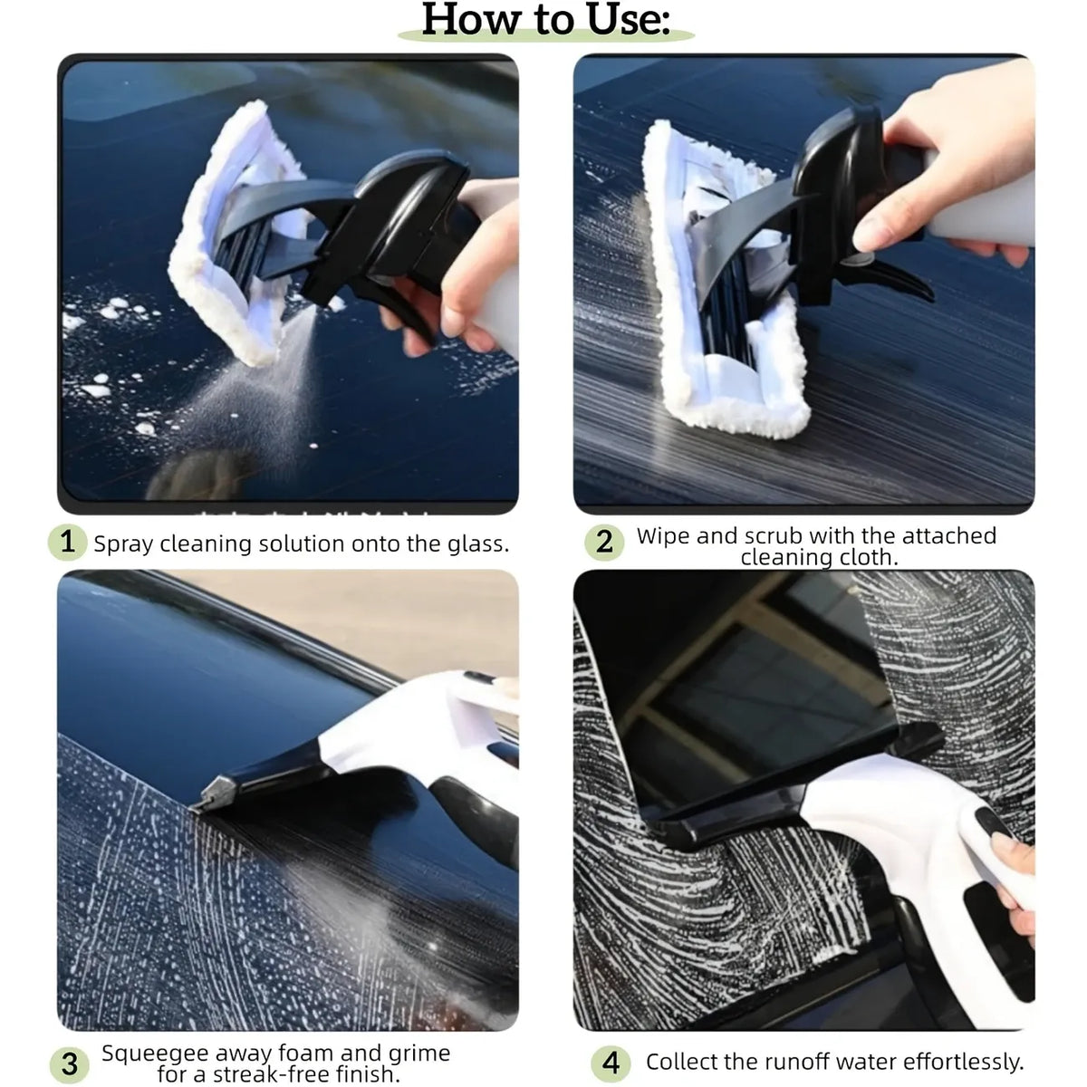 Cordless Electric Window Vacuum Cleaner: High-Powered Professional Handheld Window Cleaner, Streak-Free Cleaning for Mirrors, Shower Screens & Tiles, Anti-Drip Squeegee Vacuum Tool