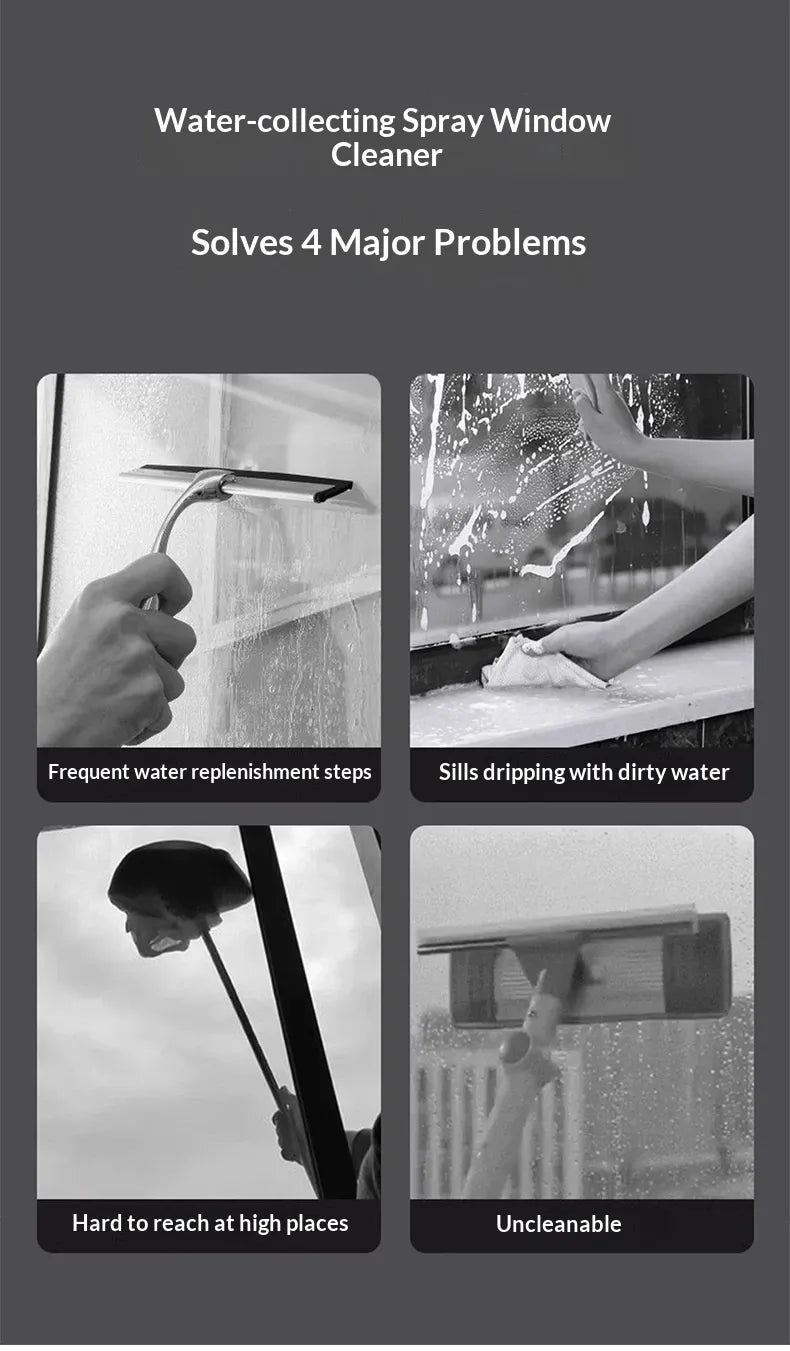 Cordless Electric Window Vacuum Cleaner: High-Powered Professional Handheld Window Cleaner, Streak-Free Cleaning for Mirrors, Shower Screens & Tiles, Anti-Drip Squeegee Vacuum Tool