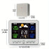 Indoor Outdoor Weather Station Color LCD Atomic Clock Barometer Forecast Dual Alarm Snooze Calendar Time Date Moon Phase Adjustable Backlight.white