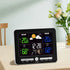 Indoor Outdoor Weather Station Color LCD Atomic Clock Barometer Forecast Dual Alarm Snooze Calendar Time Date Moon Phase Adjustable Backlight.BLACK