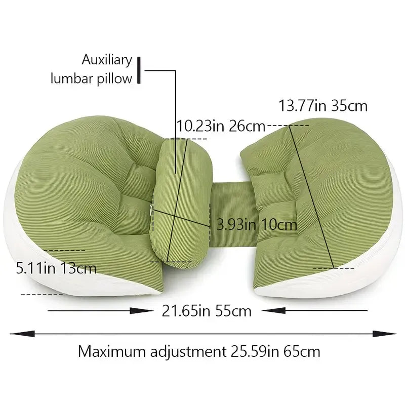 Pregnancy Belly & Back Support Pillow, Adjustable & Fully Machine Washable, High Elasticity & Long-Lasting Shape, Relieves Aches and Pains During Pregnancy./Cindy powder