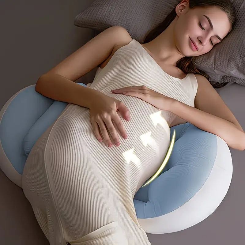 Pregnancy Belly & Back Support Pillow, Adjustable & Fully Machine Washable, High Elasticity & Long-Lasting Shape, Relieves Aches and Pains During Pregnancy./Kaluolan