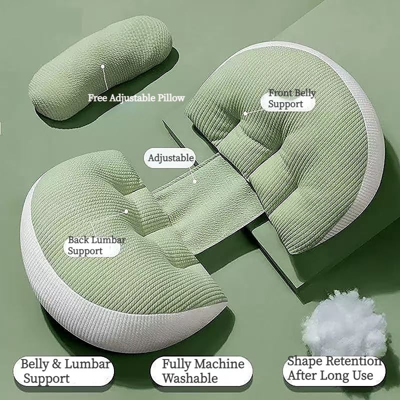 Pregnancy Belly & Back Support Pillow, Adjustable & Fully Machine Washable, High Elasticity & Long-Lasting Shape, Relieves Aches and Pains During Pregnancy./Kaluolan