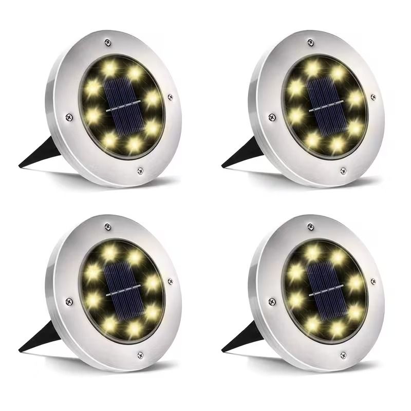 4PCS Solar Outdoor Buried Light Waterproof Garden Lawn Lamp Warm Landscape Lighting No Wiring Auto Charge Night Illumination Decorative Light.*Warm light