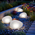 2pcs  solar simulated pebble garden lights, frosted texture blends naturally, smart light control auto on/off, waterproof and weather-resistant, stable placement, ideal for garden, lawn, pathway, and landscape lighting.*white light