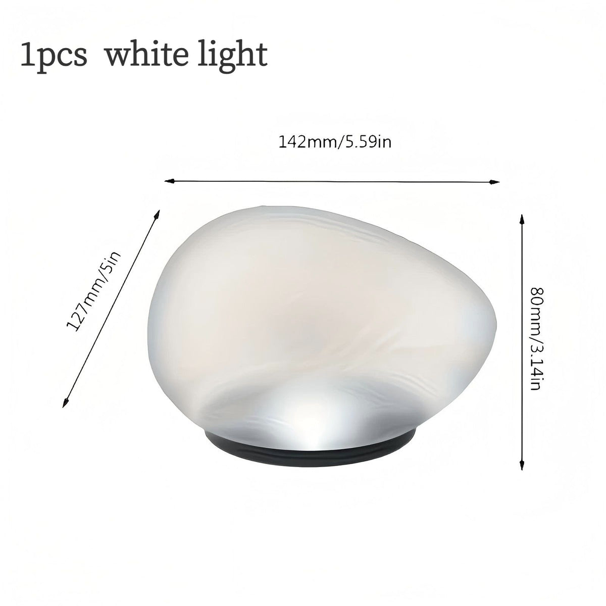 1pcs Solar simulated pebble garden light, frosted texture blends naturally, smart light control auto on/off, waterproof and weather-resistant, stable placement, ideal for garden, lawn, pathway, and landscape lighting.*white light