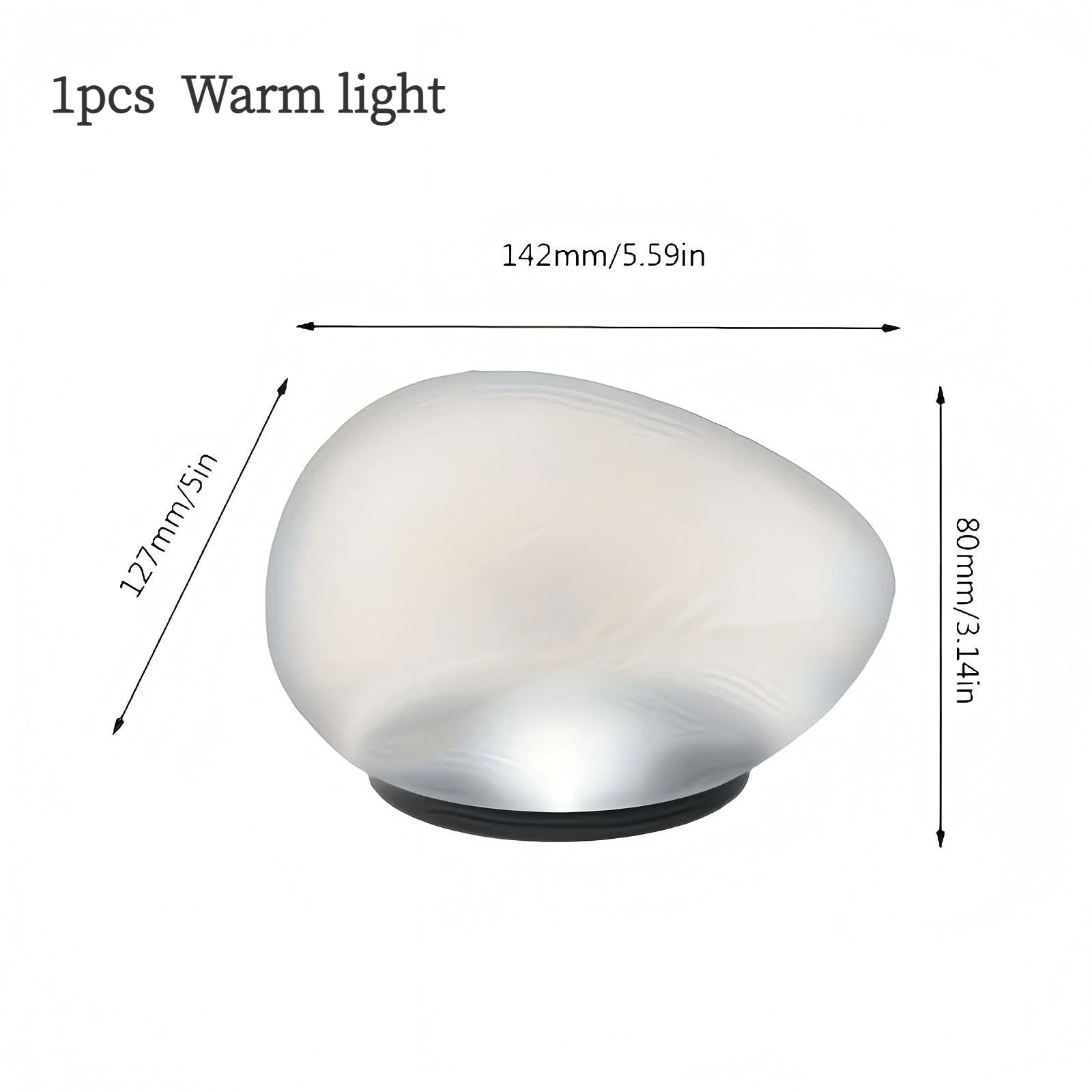1pcs Solar simulated pebble garden light, frosted texture blends naturally, smart light control auto on/off, waterproof and weather-resistant, stable placement, ideal for garden, lawn, pathway, and landscape lighting.*Warm light