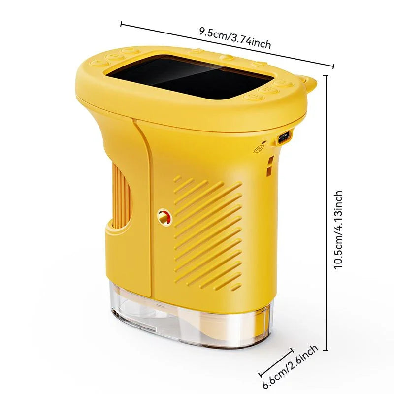 Children's 1000X Digital Microscope 2.4 Inch IPS Screen Portable Mini LED Microscope with Photo Video and PC Connection Science Educational Toy.YELLOW