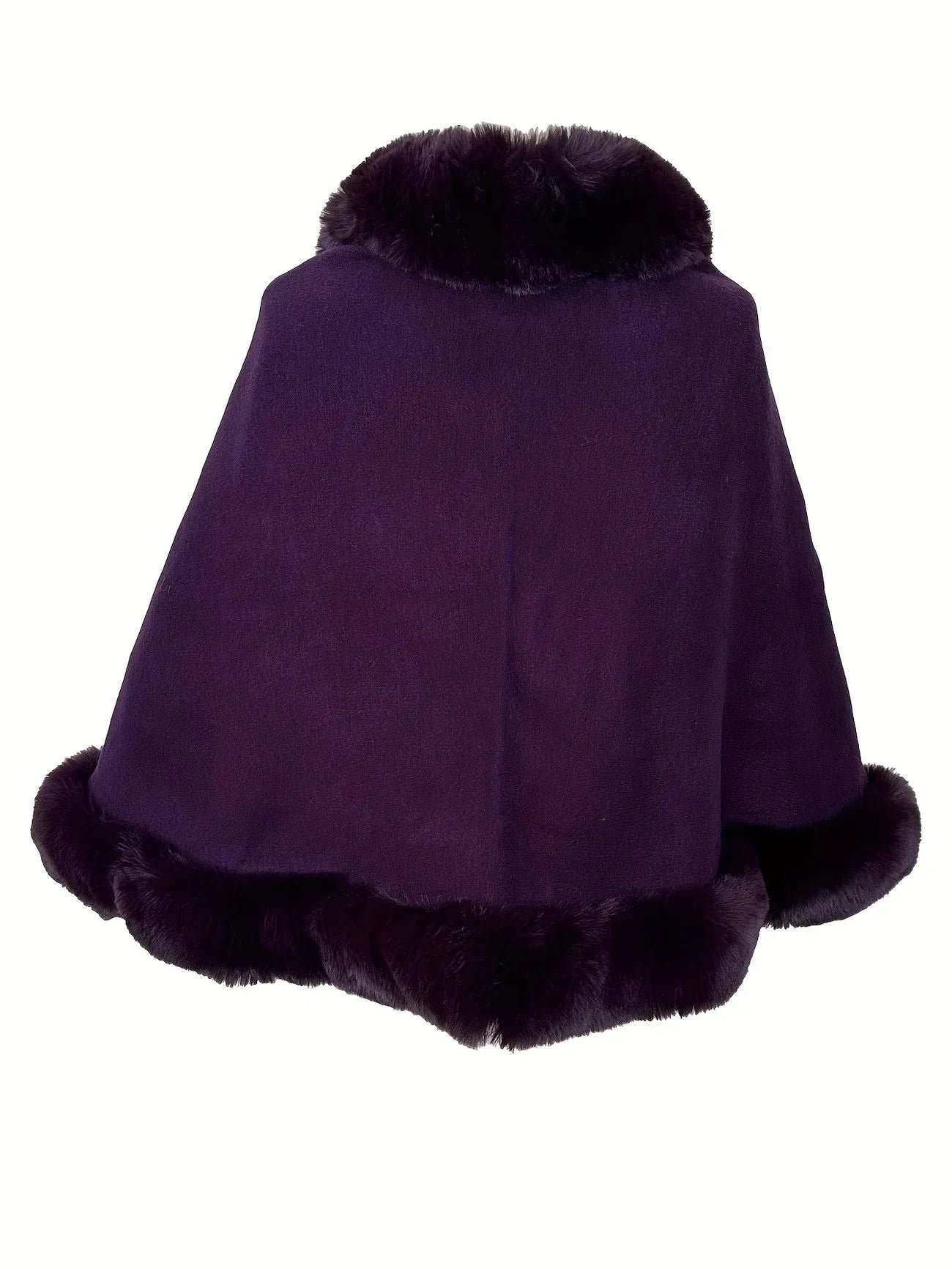 Imitation Mink Collar Knit Shawl: Autumn/Winter Retro Cape, Elegant, Versatile, and Flattering（purple）
