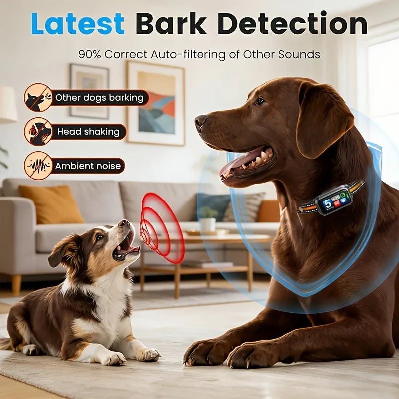 Smart Anti Bark Collar for Dogs AI Detection Beep Vibration USB Rechargeable