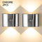 2PCS Induction wall lamp with three-color stepless dimming, 120° auto shut-off, USB rechargeable magnetic installation. Smart motion-sensing LED wall lamp, serving as both a night light and an ambient light./Chrome color