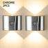 2PCS Induction wall lamp with three-color stepless dimming, 120° auto shut-off, USB rechargeable magnetic installation. Smart motion-sensing LED wall lamp, serving as both a night light and an ambient light./Chrome color