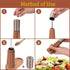 Salt and Pepper Grinder Set with Wooden Base Stainless Steel Manual Salt and Pepper Mills Adjustable Coarseness for Kitchen BBQ Picnic.(silver)