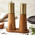 Salt and Pepper Grinder Set with Wooden Base Stainless Steel Manual Salt and Pepper Mills Adjustable Coarseness for Kitchen BBQ Picnic.(silver)