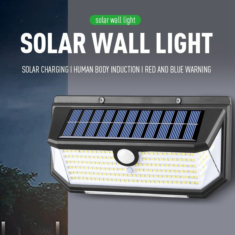218LED Solar Sensor Wall Light, Smart Light Control, 270° Wide-Angle Illumination, Three Sensing Modes, Energy Saving and Eco-Friendly, No Wiring Installation, Top Choice for Outdoor Security