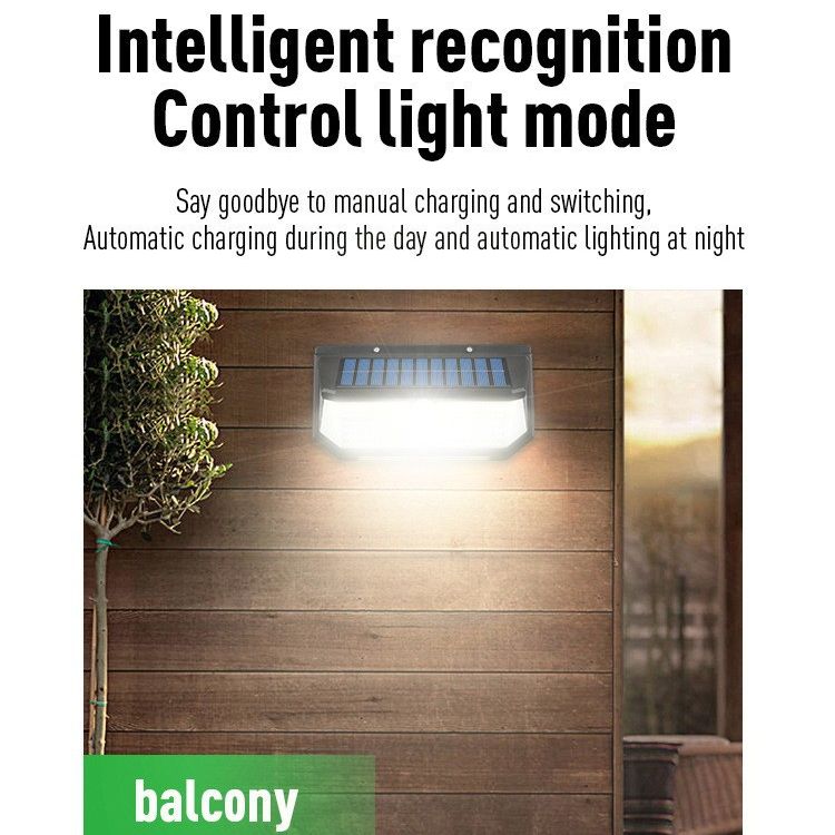 218LED Solar Sensor Wall Light, Smart Light Control, 270° Wide-Angle Illumination, Three Sensing Modes, Energy Saving and Eco-Friendly, No Wiring Installation, Top Choice for Outdoor Security