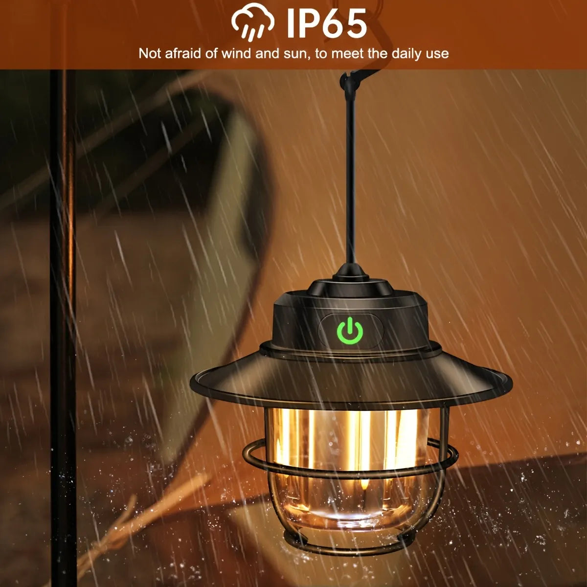 2PCS Portable Rechargeable Camping Lantern, 4 Light Modes Adjustable Brightness IP65 Waterproof LED Tent Light for Camping Fishing Hiking Power Outage Emergency
