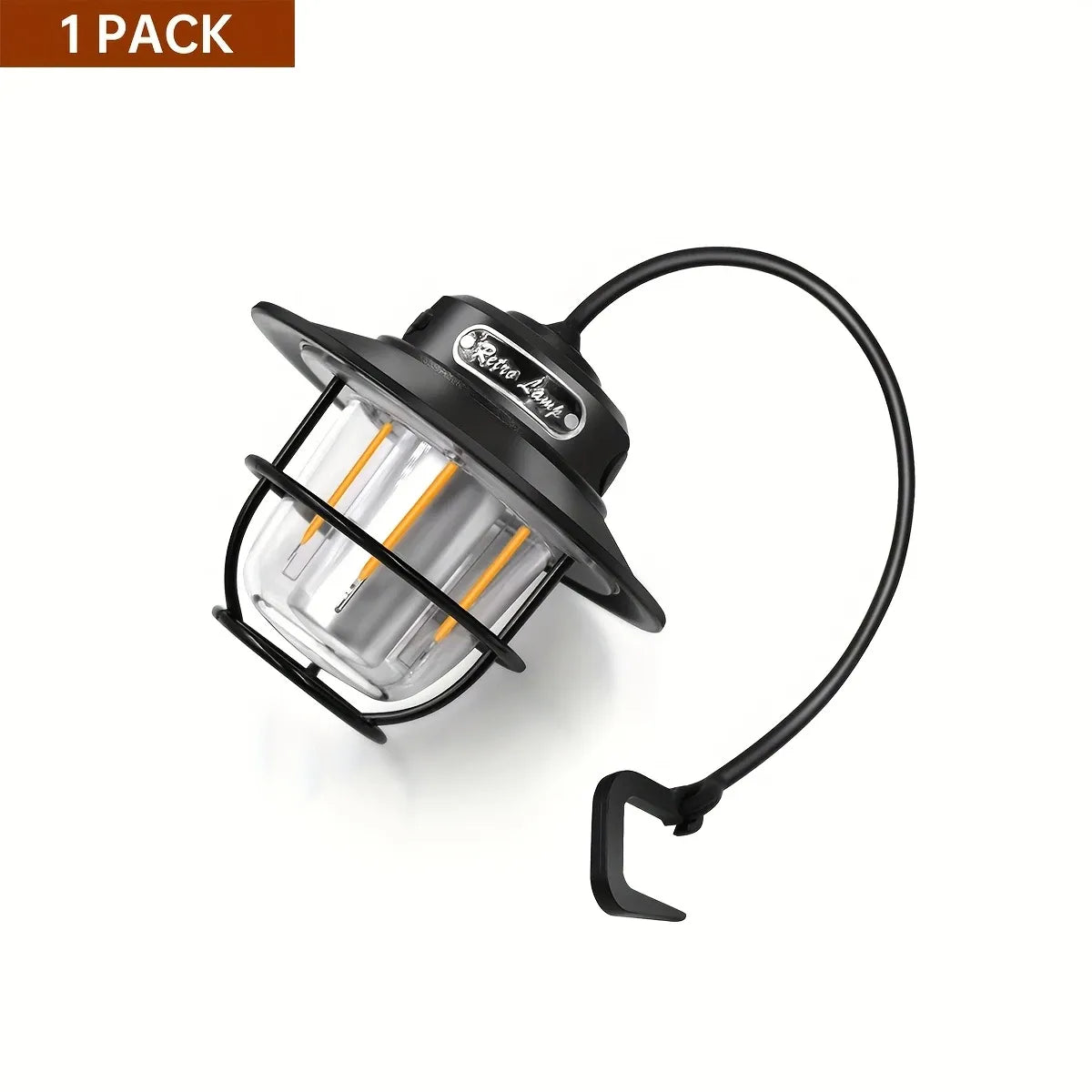 2PCS Portable Rechargeable Camping Lantern, 4 Light Modes Adjustable Brightness IP65 Waterproof LED Tent Light for Camping Fishing Hiking Power Outage Emergency