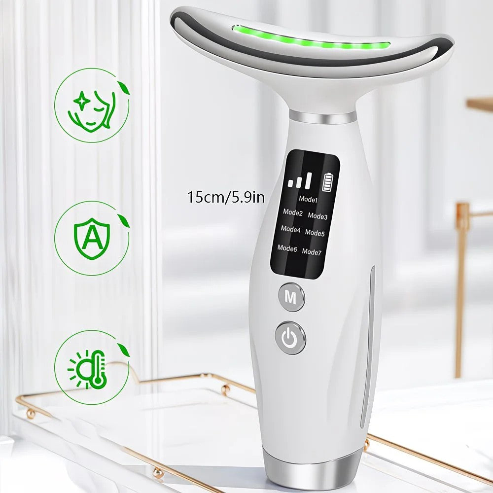Rechargeable Facial and Neck Beauty Device, 7-Mode Facial Massage, the Perfect Gift for Women and Girls