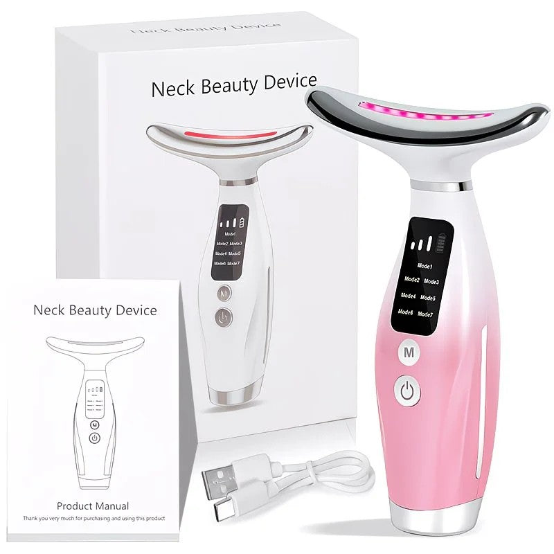 Rechargeable Facial and Neck Beauty Device, 7-Mode Facial Massage, the Perfect Gift for Women and Girls