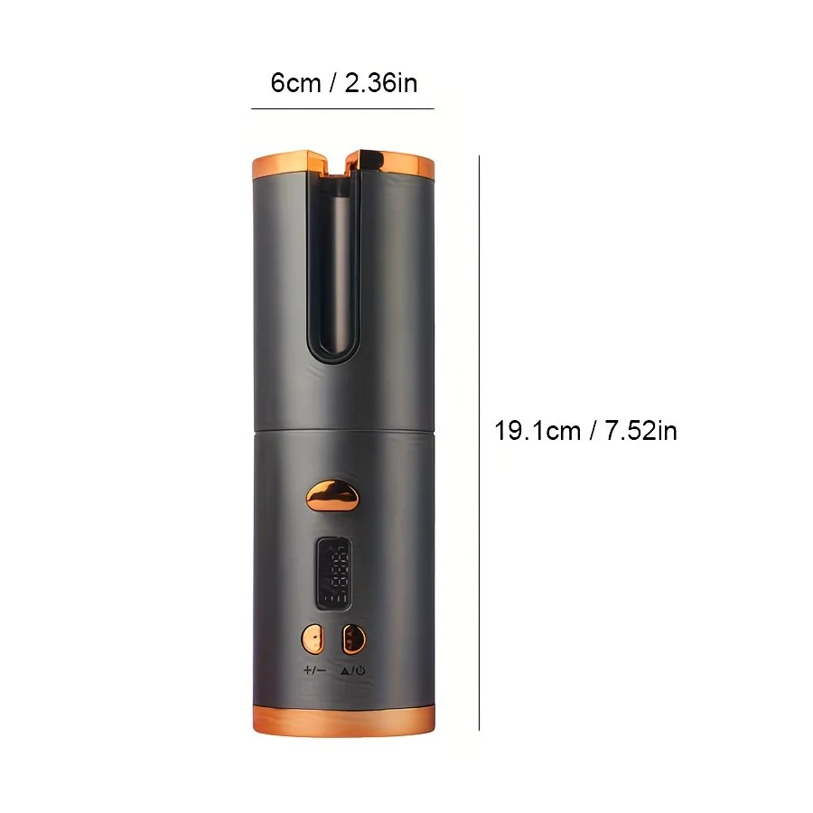 Automatic Hair Curling Wand, Tangle-Free Design, Portable USB Charging Rotating Curling Iron with Ceramic Barrel, Suitable for Long Hair, Fast, Ideal for Hairstyling.Lavender gray