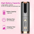 WHITE.Automatic Hair Curling Wand, Tangle-Free Design, Portable USB Charging Rotating Curling Iron with Ceramic Barrel, Suitable for Long Hair, Fast, Ideal for Hairstyling.
