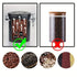 1500ml 304 Stainless Steel Coffee Canister Airtight Coffee Bean Storage Jar with Wood Grain Lid and Scoop