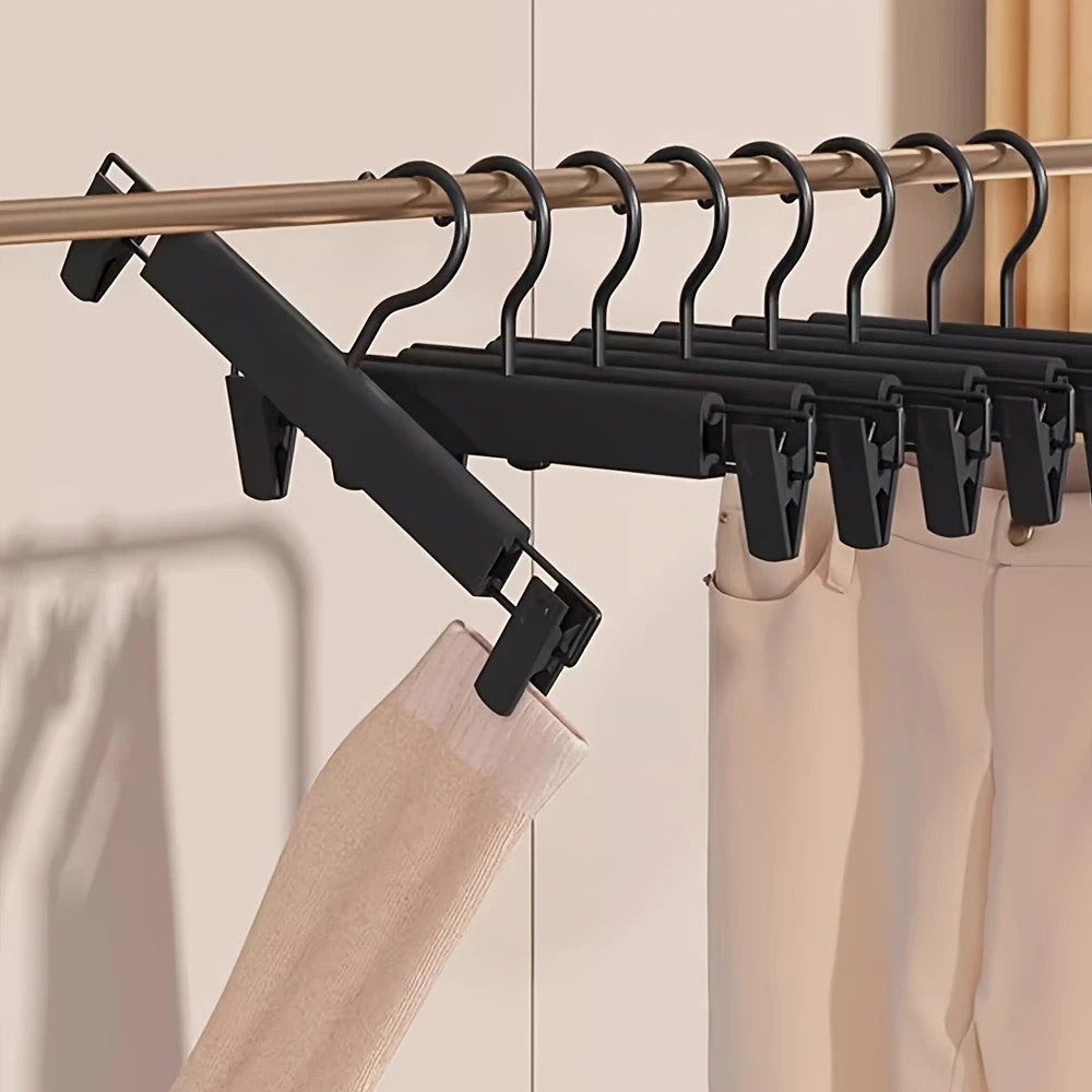 20pcs Super Anti-Slip Pants Hangers with Clips, Thickened Plastic Dual-Use Skirt/Pants Hangers, Seamless Anti-Mark Home Drying Racks, Wardrobe Organizer Essential.